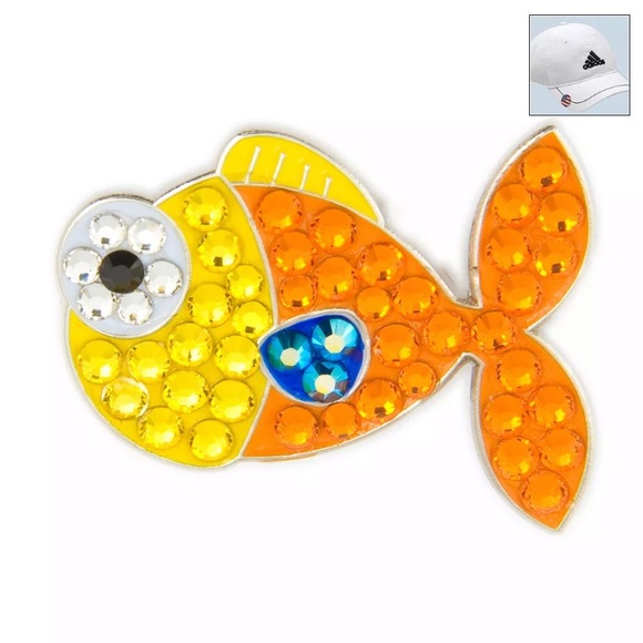 NWT Bonjoc Swarovski Crystal Ball Marker.Gold Fish - Picture 1 of 1